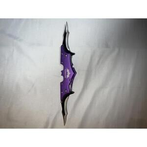 Batman Themed Folding Karambit Knife with Purple Handle